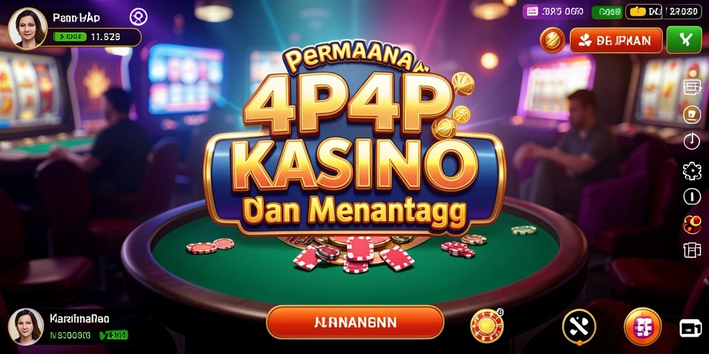 Screenshot gameplay 4P4P dengan tampilan kasino yang menarik.