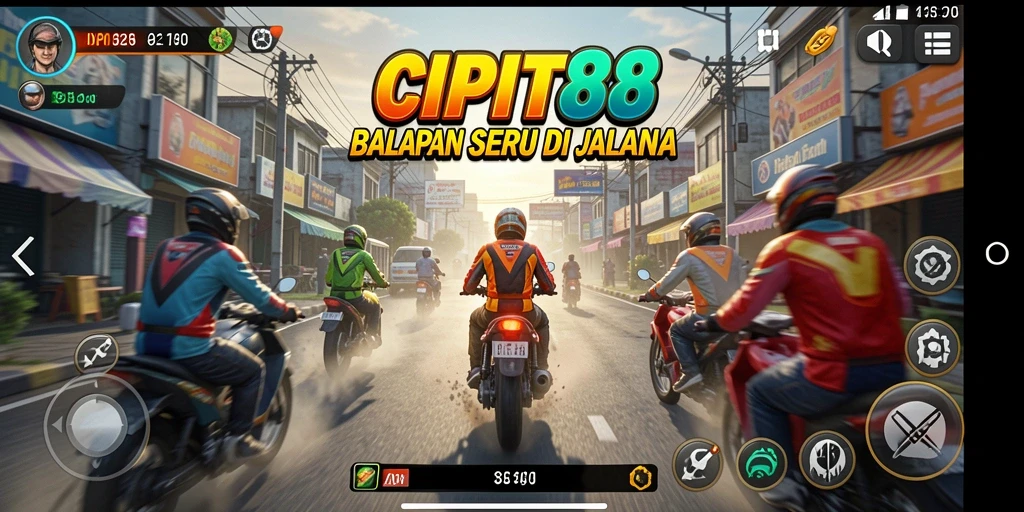 Tampilan gameplay balapan seru di CIPIT88 dengan berbagai kendaraan.