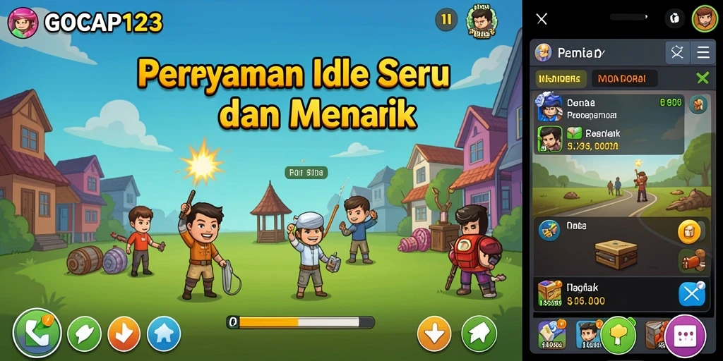 Tampilan gameplay yang dinamis dalam GOCAP123.