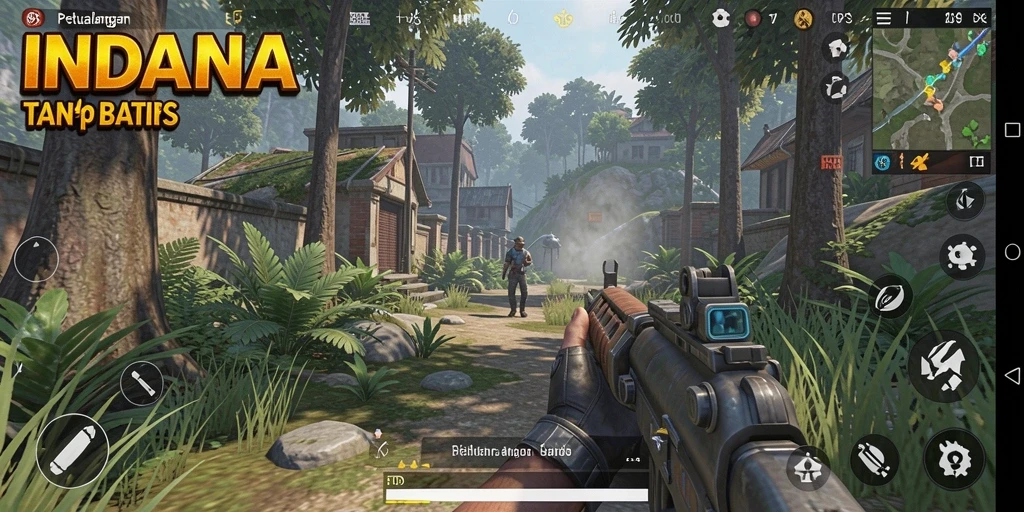 Screenshot gameplay INDAAA menunjukkan aksi pertempuran intens.