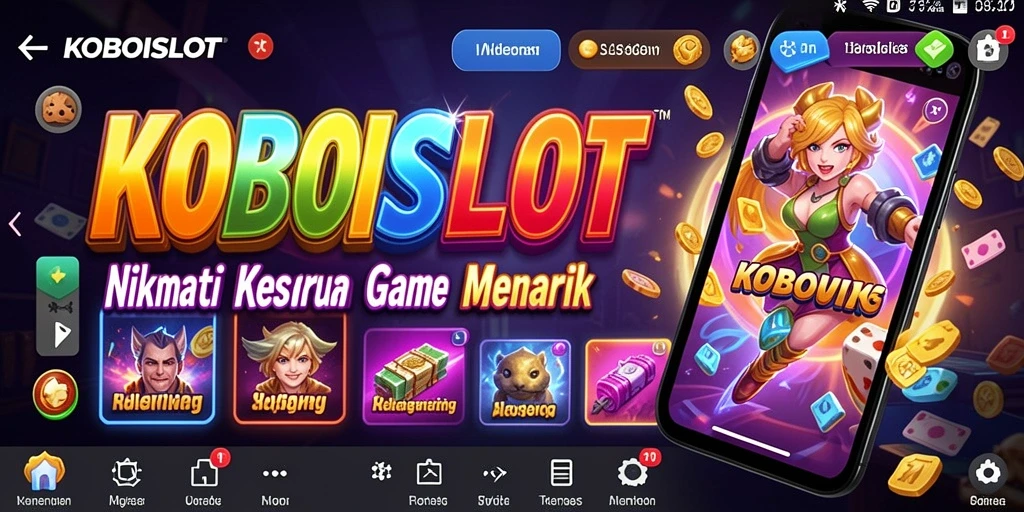 Tampilan gameplay menarik KOBOISLOT dengan elemen warna-warni.