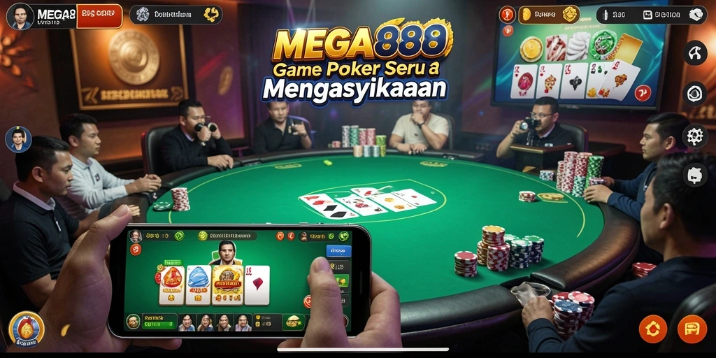Tampilan gameplay Poker yang seru di MEGA888.