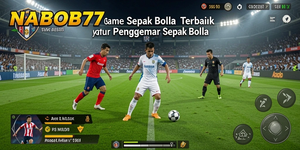 Tampilan gameplay NABOB77 dengan pemain beraksi di lapangan sepak bola.
