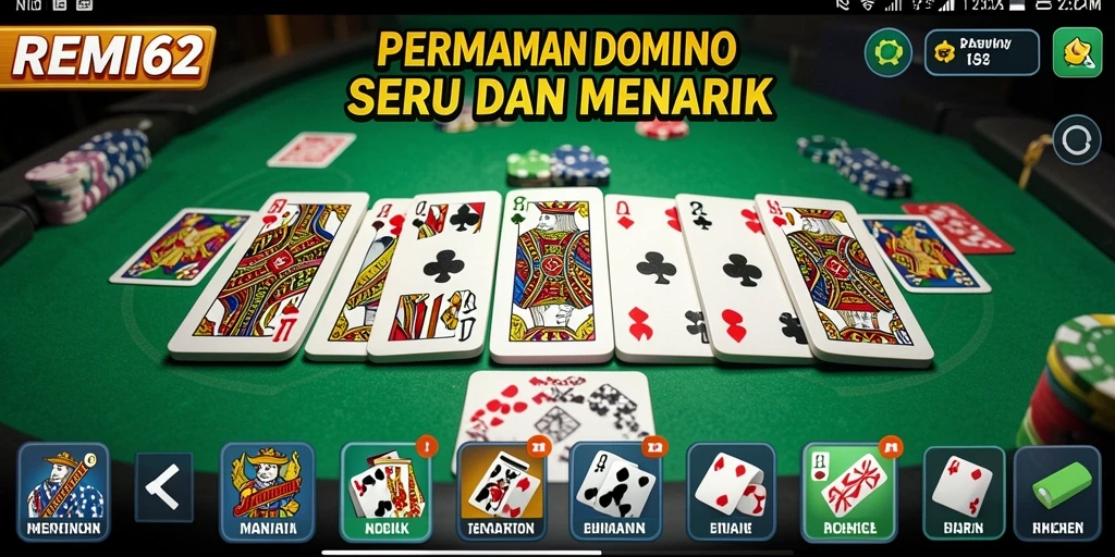 Tampilan gameplay domino yang mengasyikkan di REMI62.