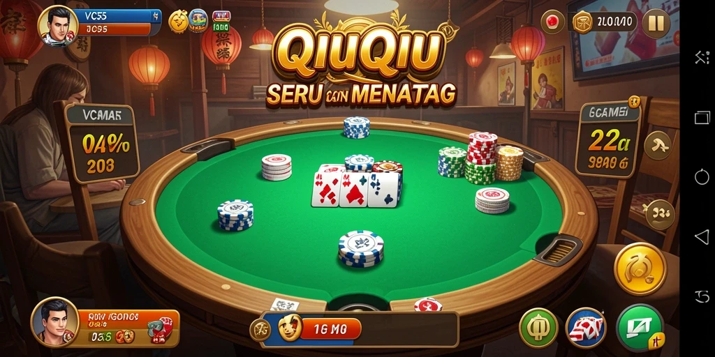 Tampilan gameplay QiuQiu yang seru dan menantang.