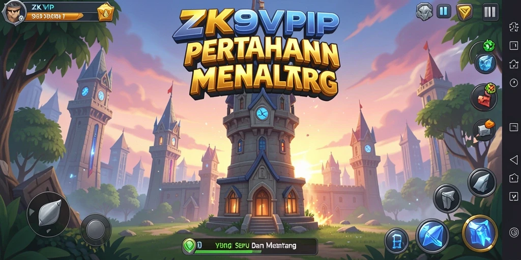 Screenshot utama ZK9VIP menampilkan aksi mendebarkan dalam Tower Defense.